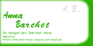 anna barchet business card